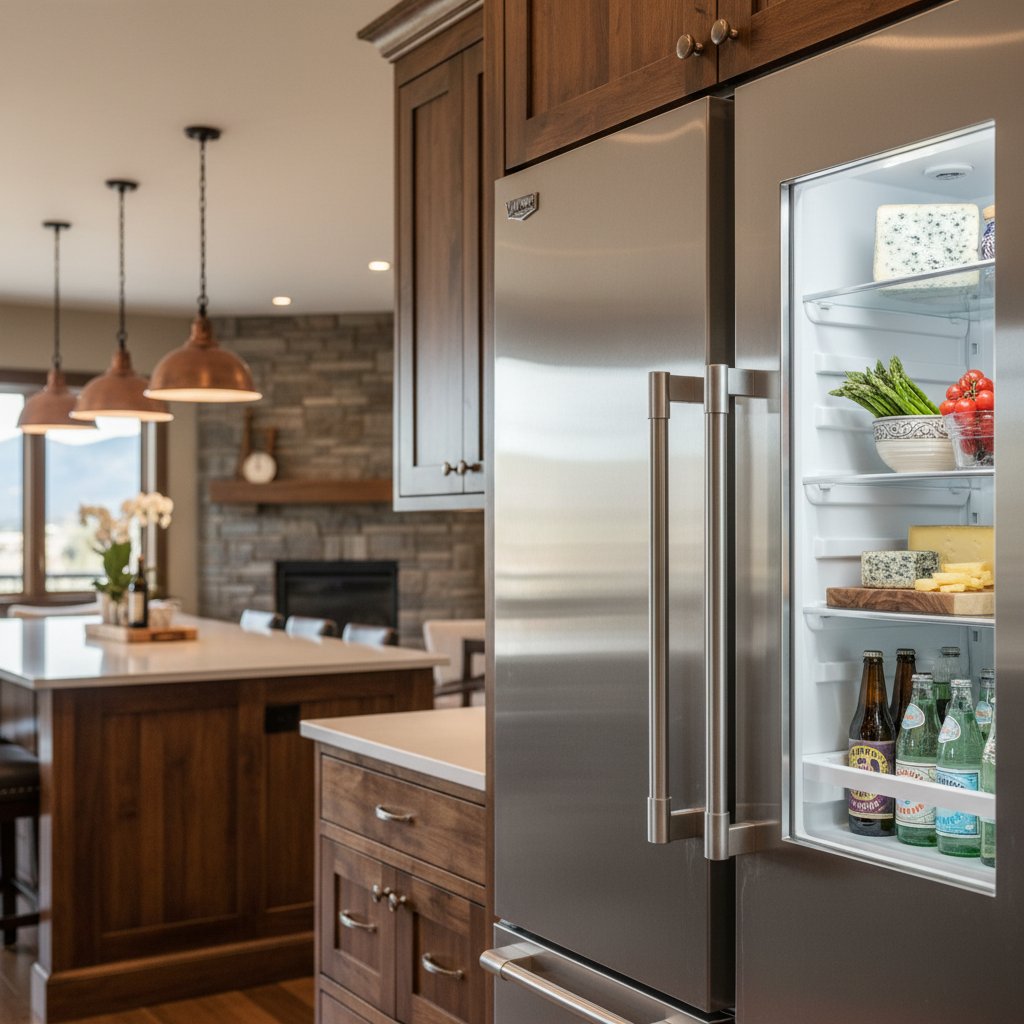 Viking Professional refrigerator in luxury Denver kitchen